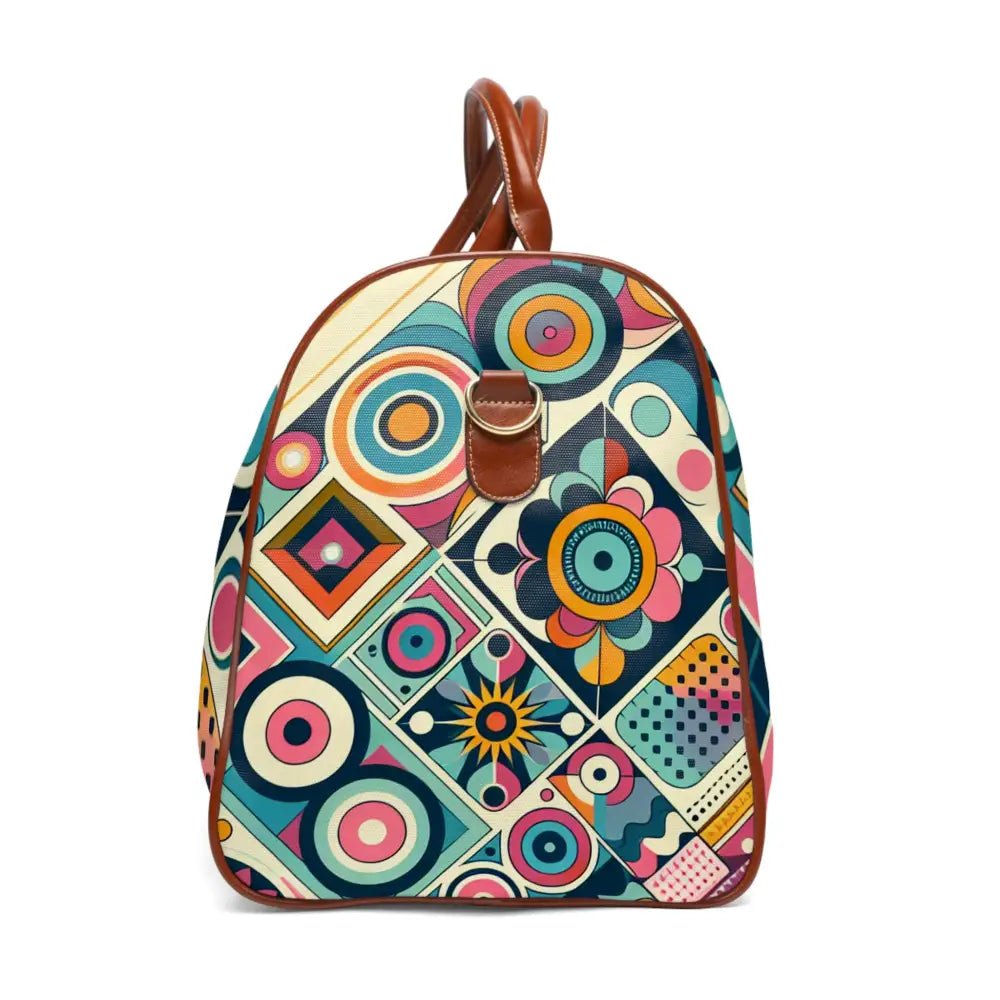 Retro Geometric Travel Bag with 70s Pattern Design 20’’ x