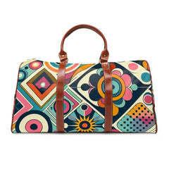 Retro Geometric Travel Bag with 70s Pattern Design 20’’ x