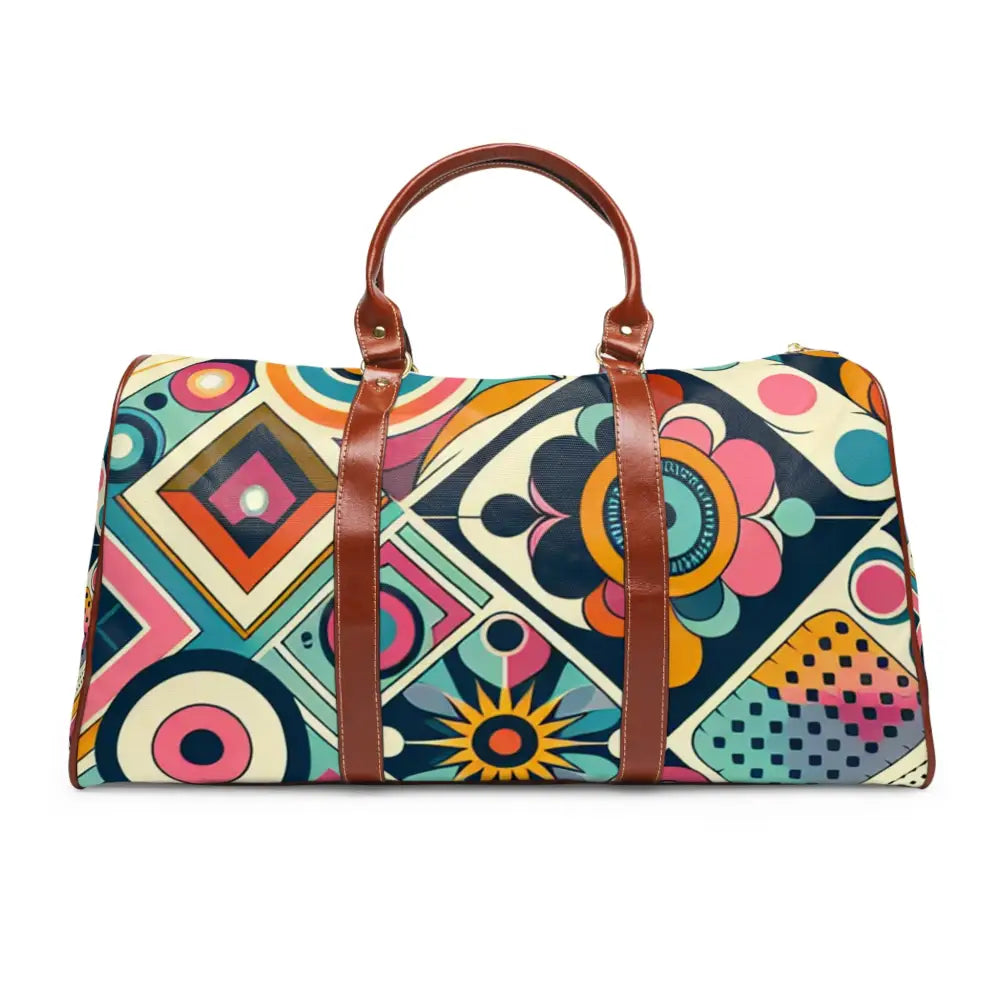 Retro Geometric Travel Bag with 70s Pattern Design 20’’ x