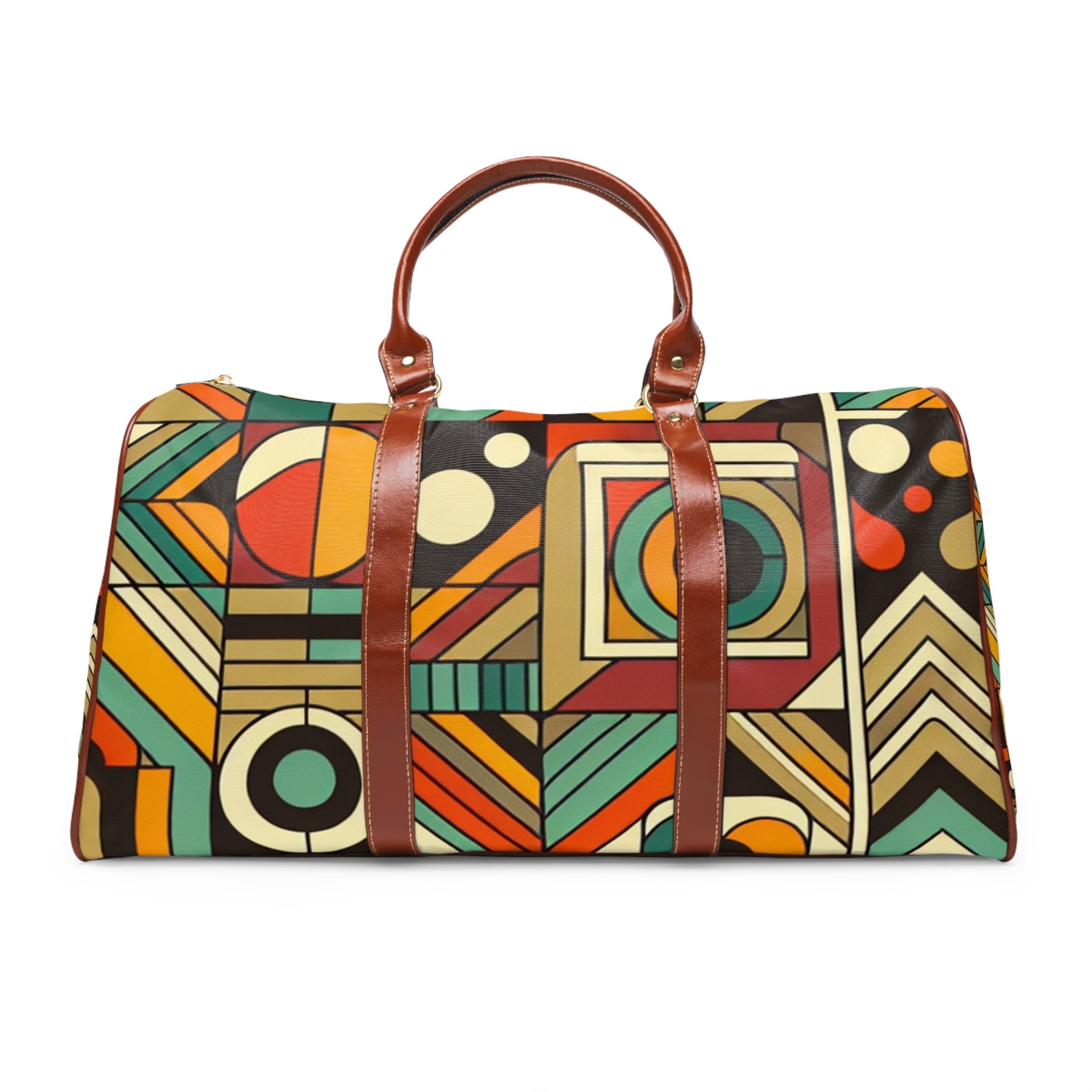 Retro-Inspired Travel Bag in Avocado Green and Harvest Gold