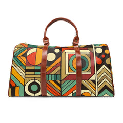 Retro-Inspired Travel Bag in Avocado Green and Harvest Gold