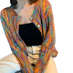 Retro Knitted Loose Button Up Long Sleeve Cardigan