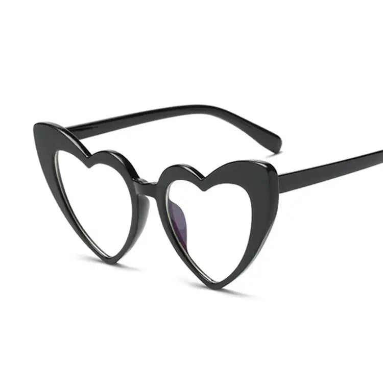 Retro Love Heart Sunglasses for Women and Men Black
