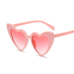 Retro Love Heart Sunglasses for Women and Men Pink-Pink