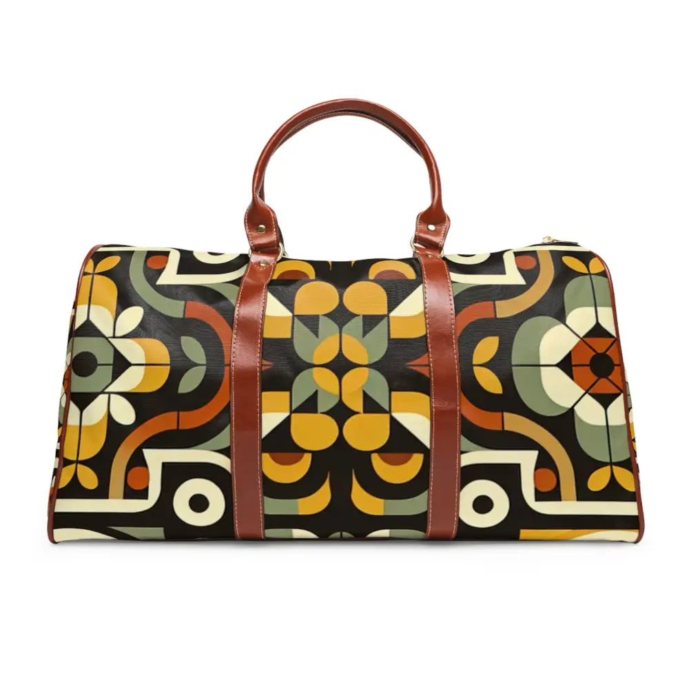 Retro Patterned Area Travel Bag with Geometric Design 20’’