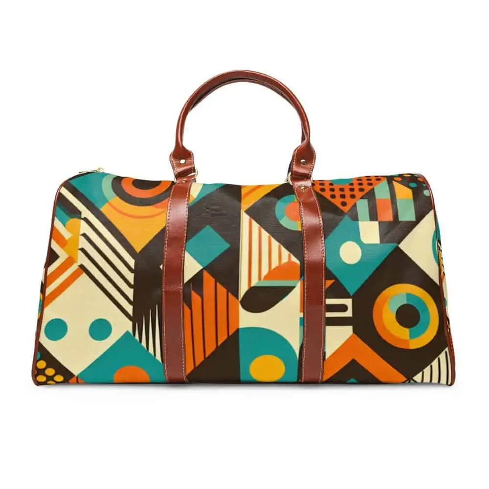 Retro Patterned Area Travel Bag with Geometric Design 20’’