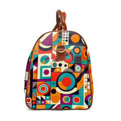 Retro Patterned Area Travel Bag with Geometric Design 20’’