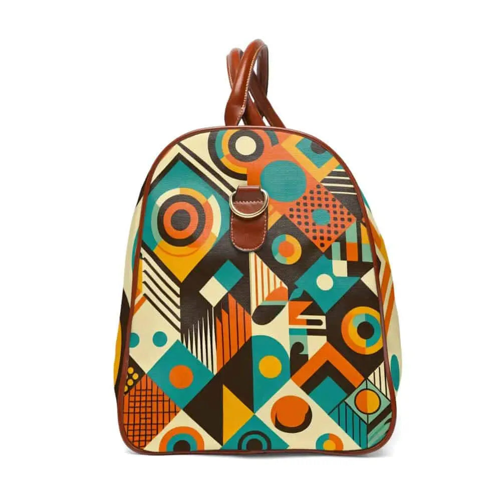 Retro Patterned Area Travel Bag with Geometric Design 20’’
