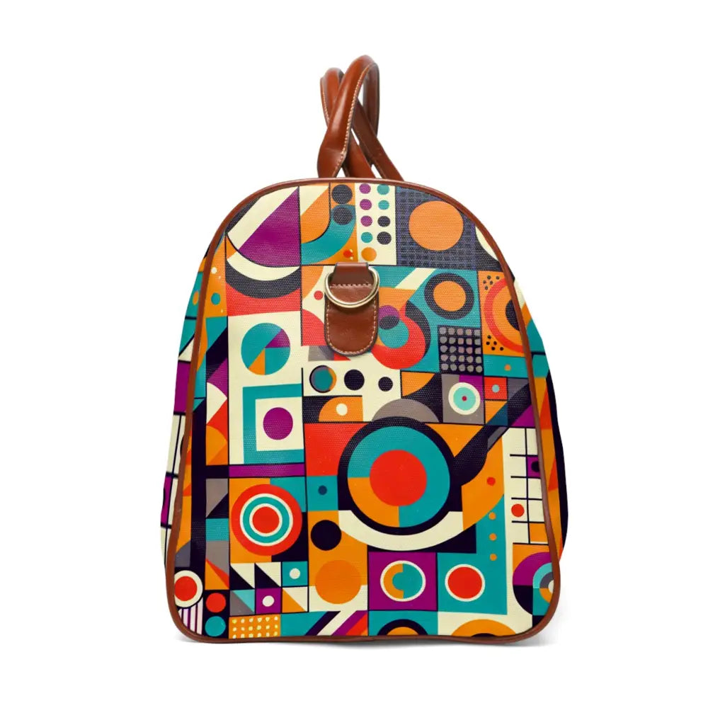 Retro Patterned Area Travel Bag with Geometric Design 20’’