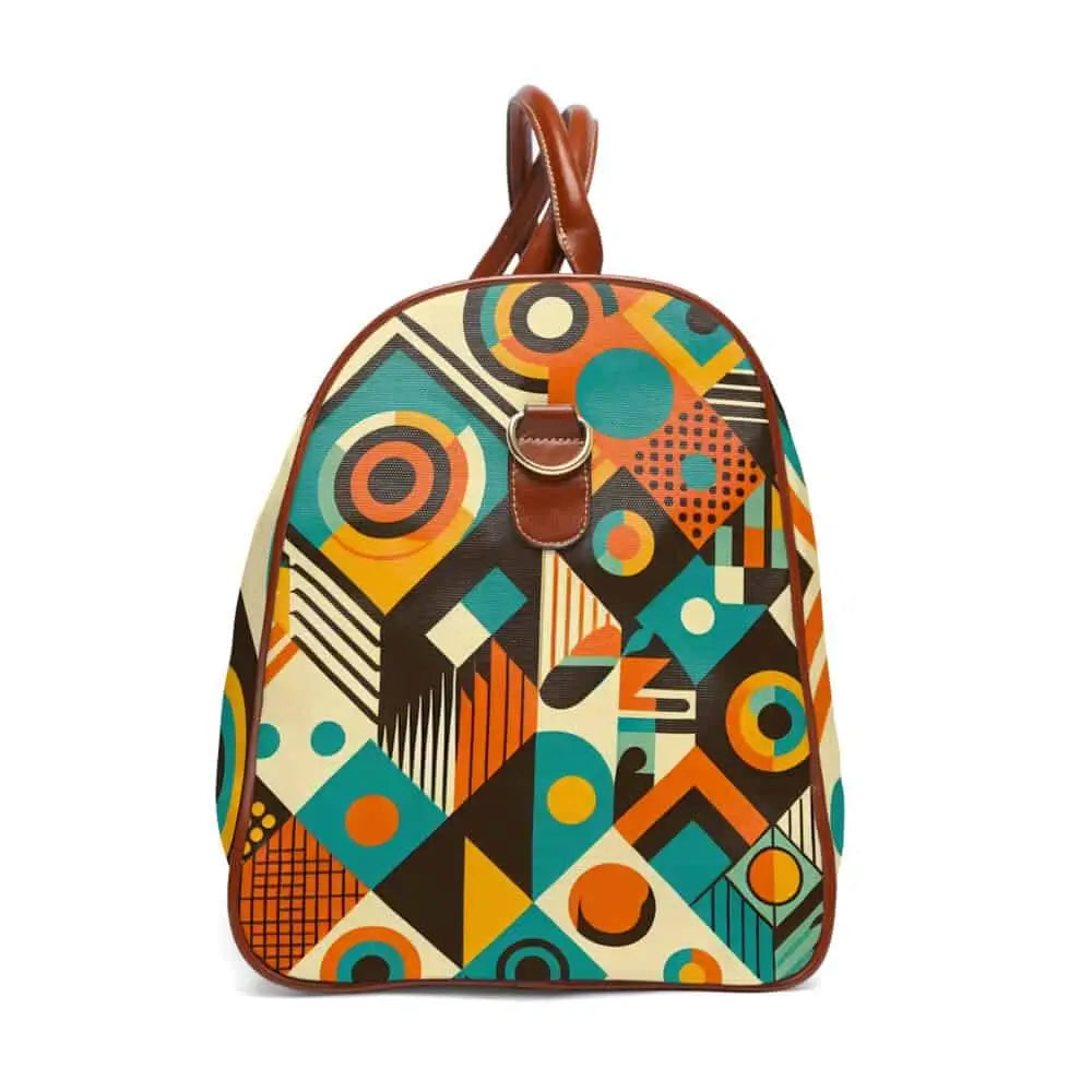 Retro Patterned Area Travel Bag with Geometric Design 20’’
