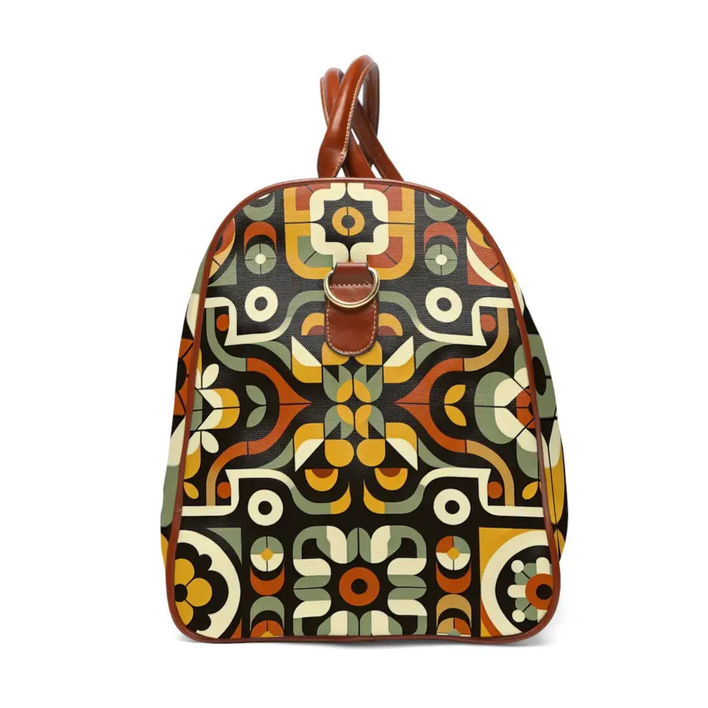 Retro Patterned Area Travel Bag with Geometric Design 20’’