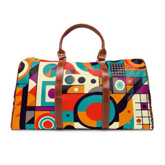 Retro Patterned Area Travel Bag with Geometric Design 20’’