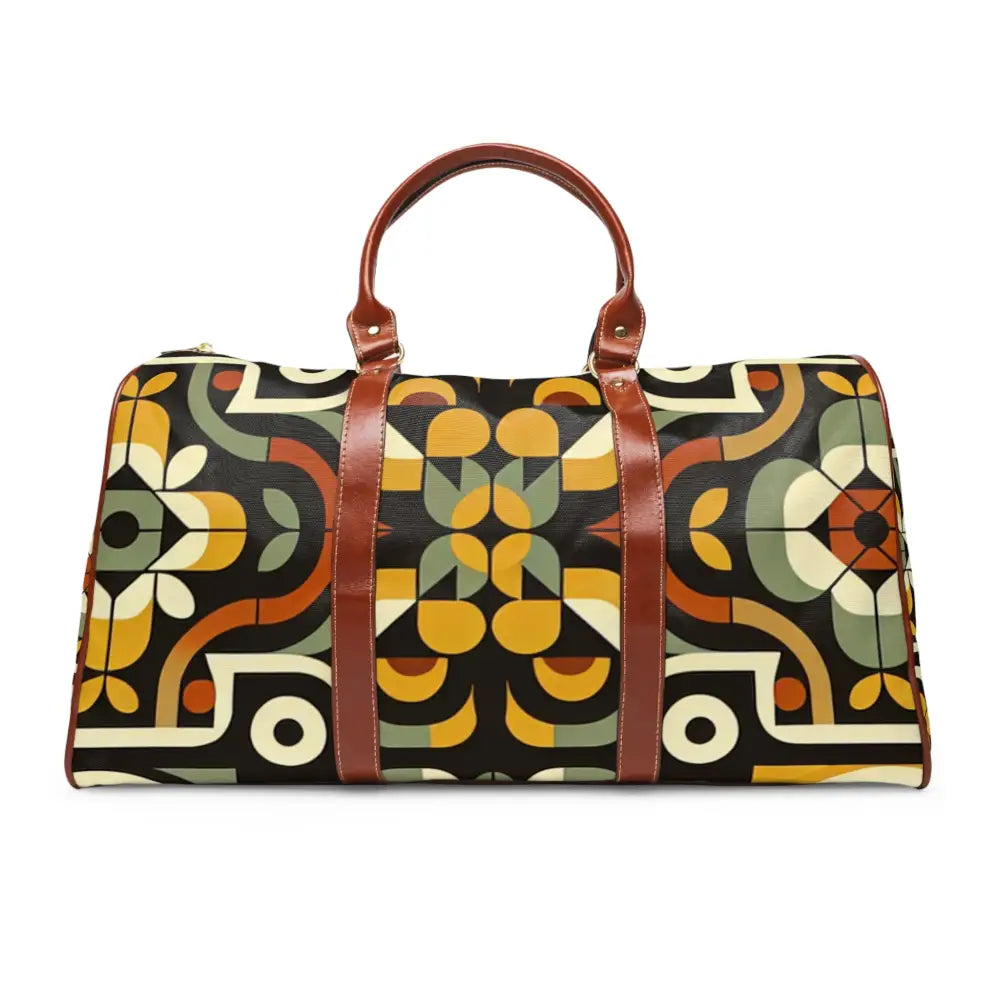 Retro Patterned Area Travel Bag with Geometric Design 20’’