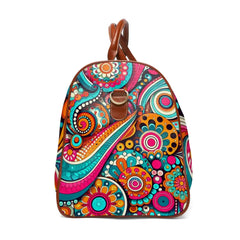 Retro Patterned Area Travel Bag with Psychedelic Design