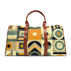 Retro Patterned Travel Bag with Geometric Mid Century