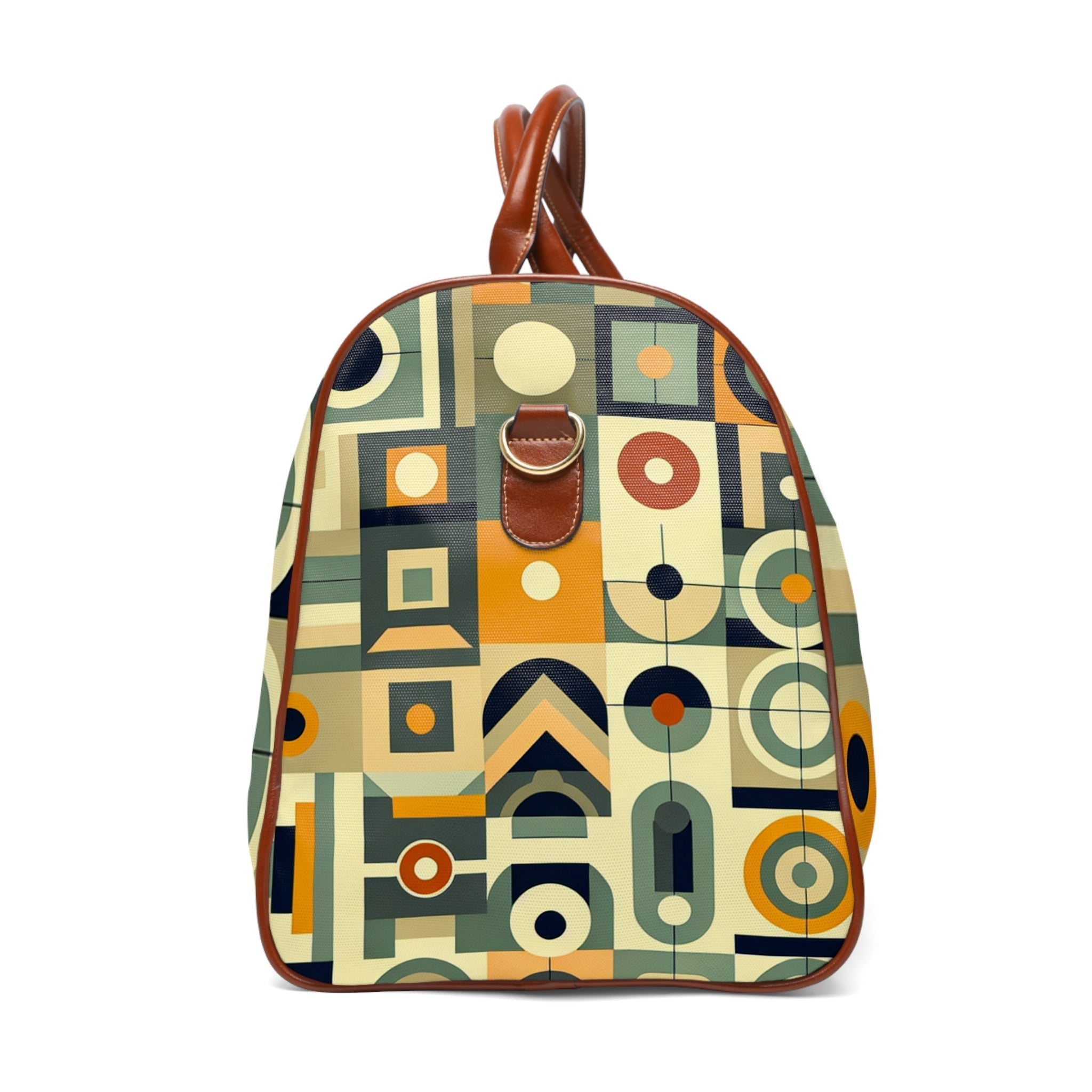 Retro Patterned Travel Bag with Geometric Mid Century