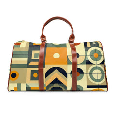 Retro Patterned Travel Bag with Geometric Mid Century
