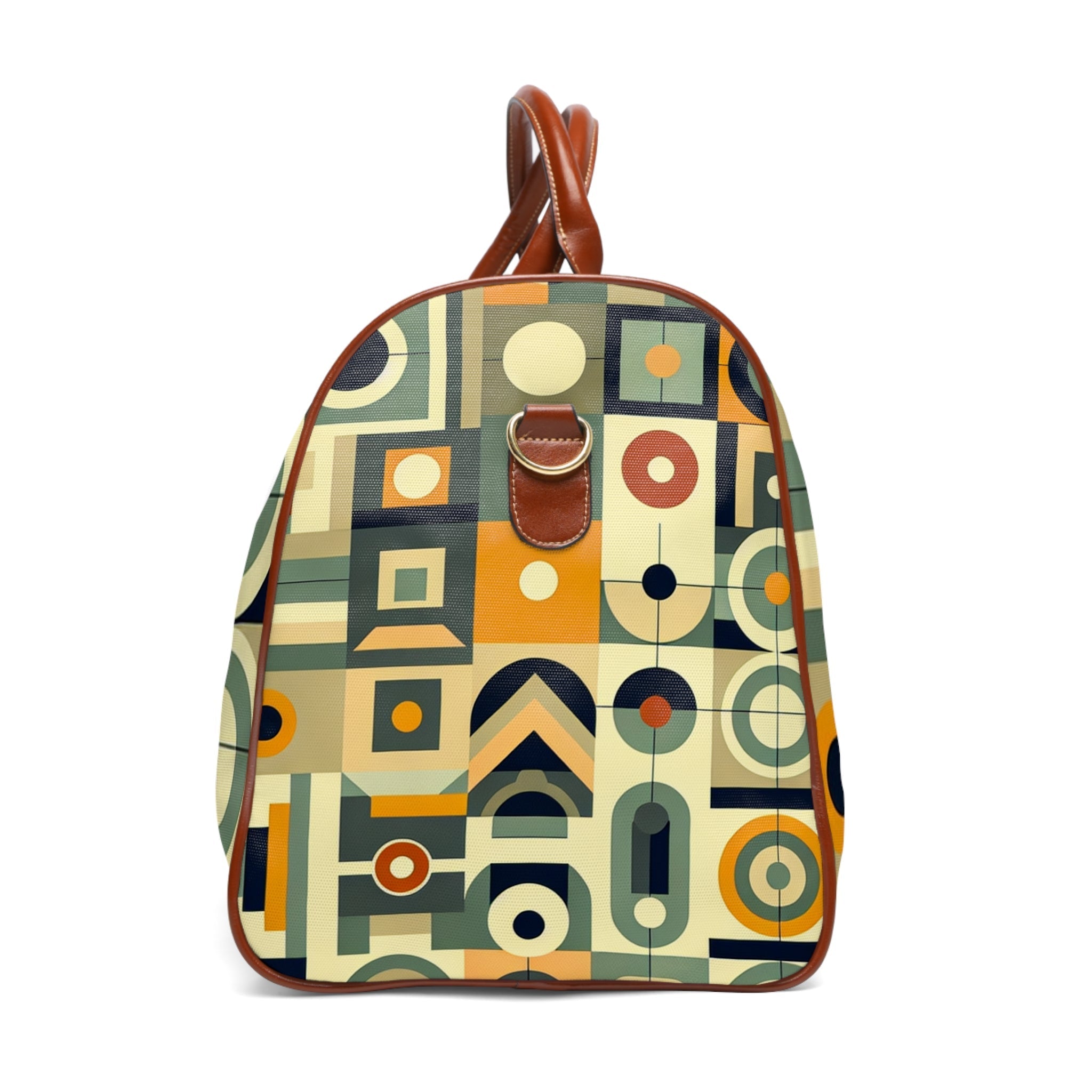 Retro Patterned Travel Bag with Geometric Mid Century