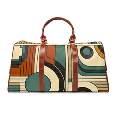 Retro-Patterned Travel Bag with Mid Century Motifs 20’’ x