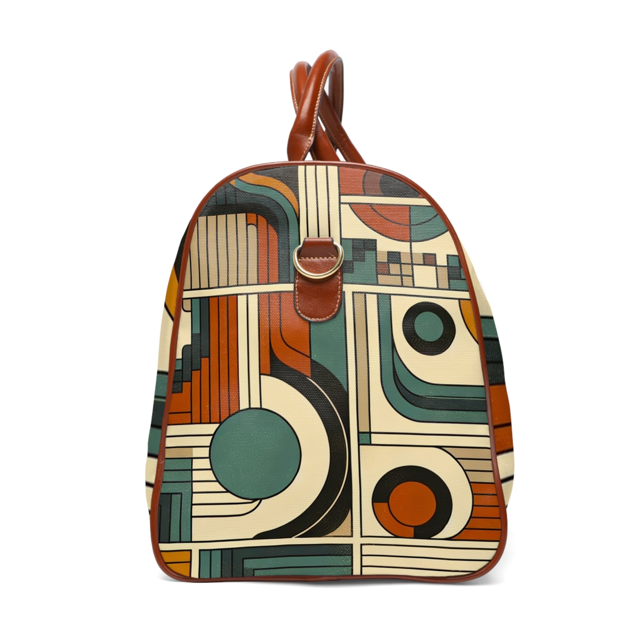 Retro-Patterned Travel Bag with Mid Century Motifs 20’’ x