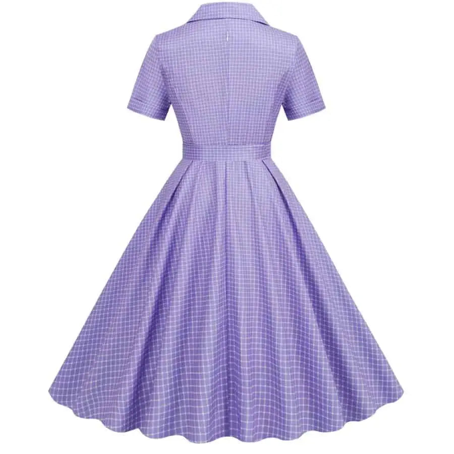 Zapaka Women Red Plaid Retro Dress Style 1950s Dress with Short Sleeves, Red Plaids / M Zapaka Women Red Plaid Retro Dress Style 1950s Dress with Short Sleeves, Red Plaids / M