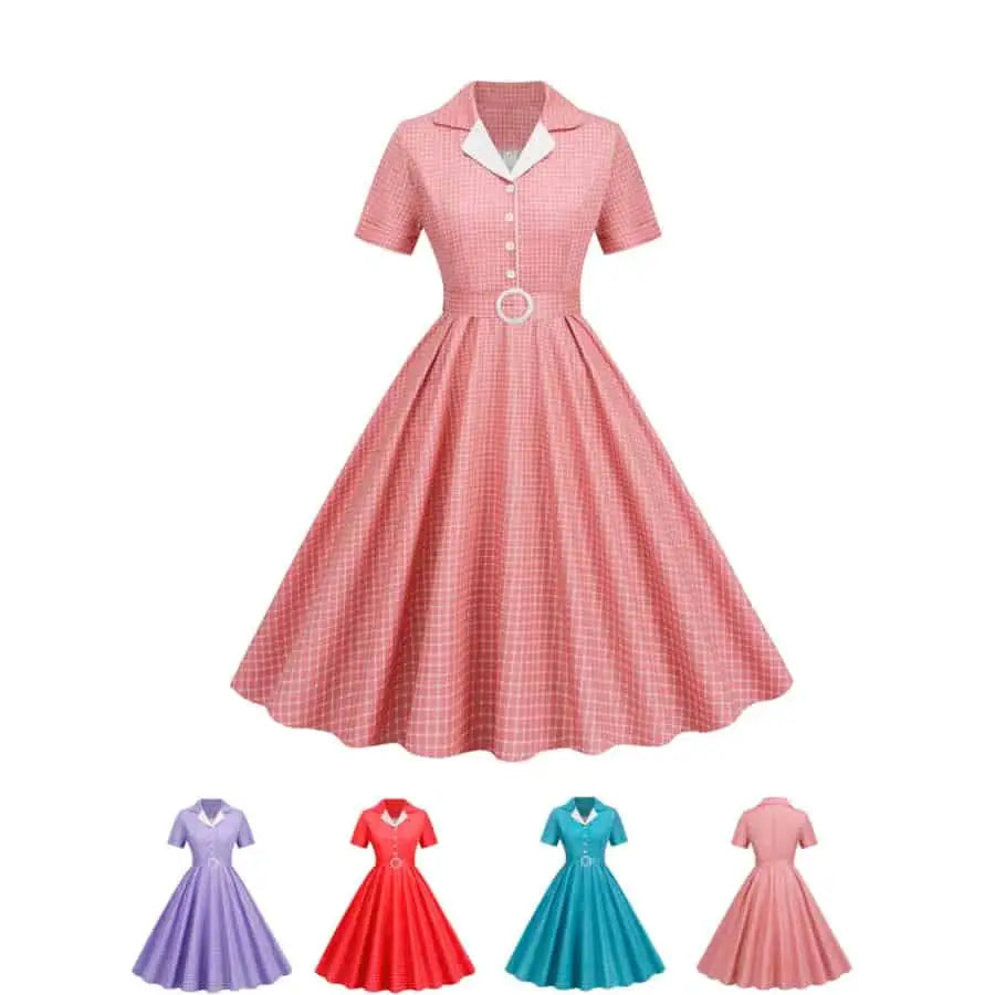 Retro Plaid Vintage Dresses From the 50s 60s and 70s