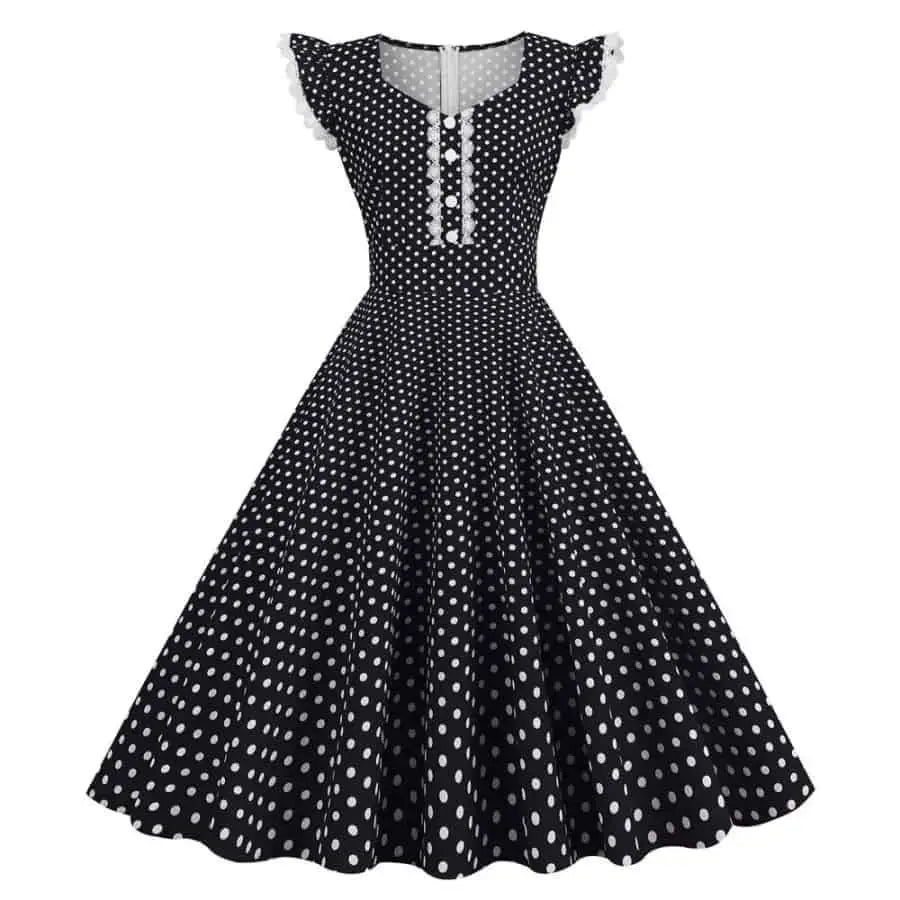 60's black and white checkered dress Retro outfits black and white