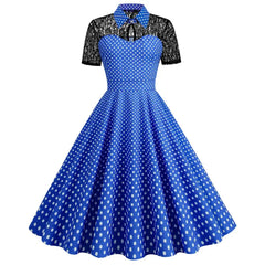 Retro Plaid Vintage Dresses From the 50s 60s and 70s - Blue