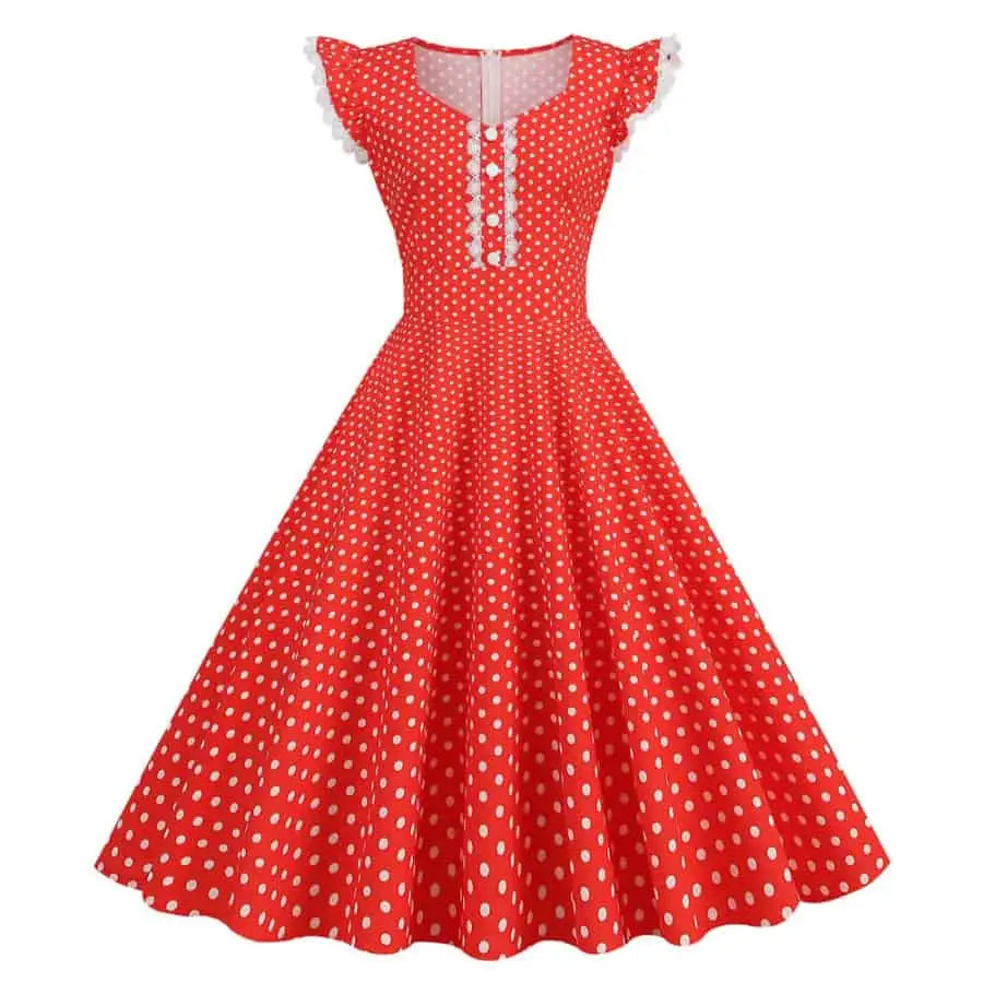 Retro Plaid Vintage Dresses From the 50s 60s and 70s - Red