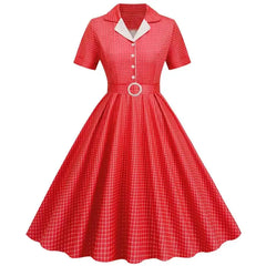 Retro Plaid Vintage Dresses From the 50s, 60s and 70s