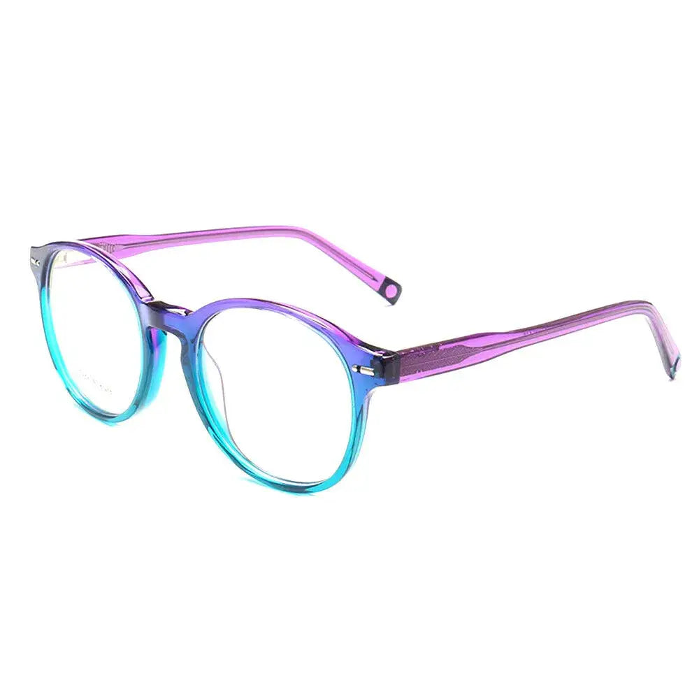Retro Round Eyeglasses Frames - Purple - Glasses