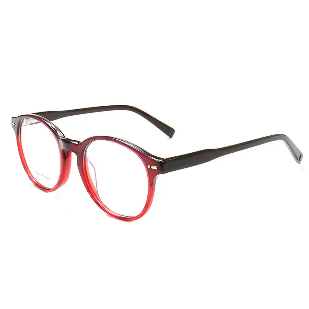 Retro Round Eyeglasses Frames - Red - Glasses