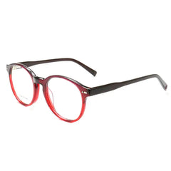 Retro Round Eyeglasses Frames - Red - Glasses