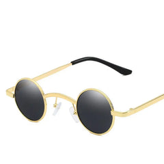 Retro Round Small Frame Sunglasses - Gray / One Size