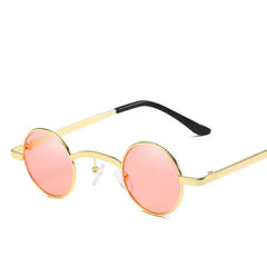 Retro Round Small Frame Sunglasses - Pink / One Size