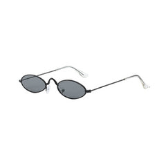Retro Small Oval Sunglasses - Black Gray