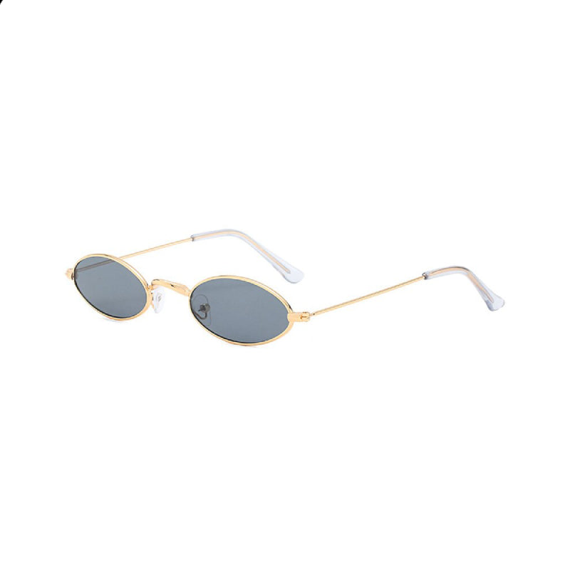 Retro Small Oval Sunglasses - Gold Gray