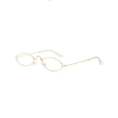 Retro Small Oval Sunglasses - Gold Trans