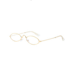 Retro Small Oval Sunglasses - Gold Trans