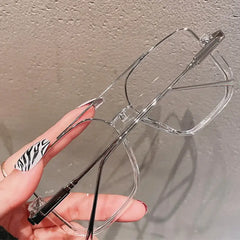 Retro Square Semi-Metal Frame Glasses