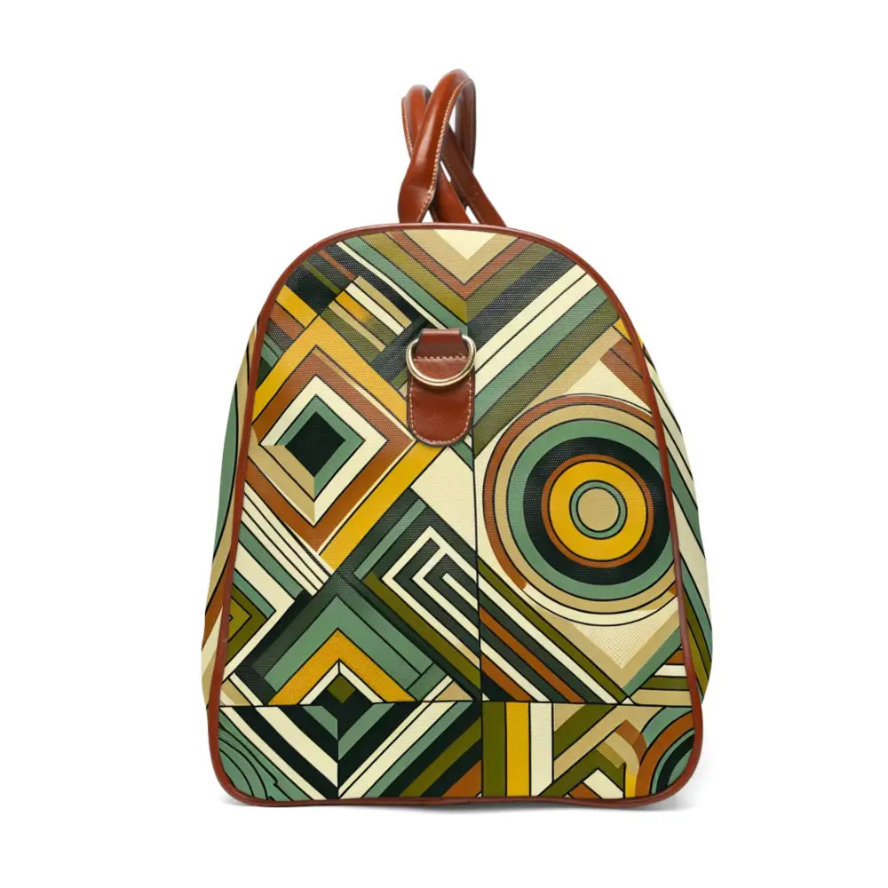 Retro Style Area Travel Bag in Avocado Green and Mustard