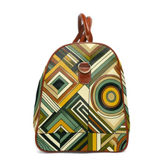 Retro Style Area Travel Bag in Avocado Green and Mustard