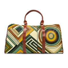 Retro Style Area Travel Bag in Avocado Green and Mustard