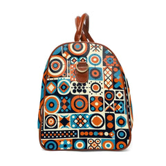 Retro Style Area Travel Bag with Geometric 60s Design 20’’
