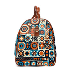 Retro Style Area Travel Bag with Geometric 60s Design 20’’