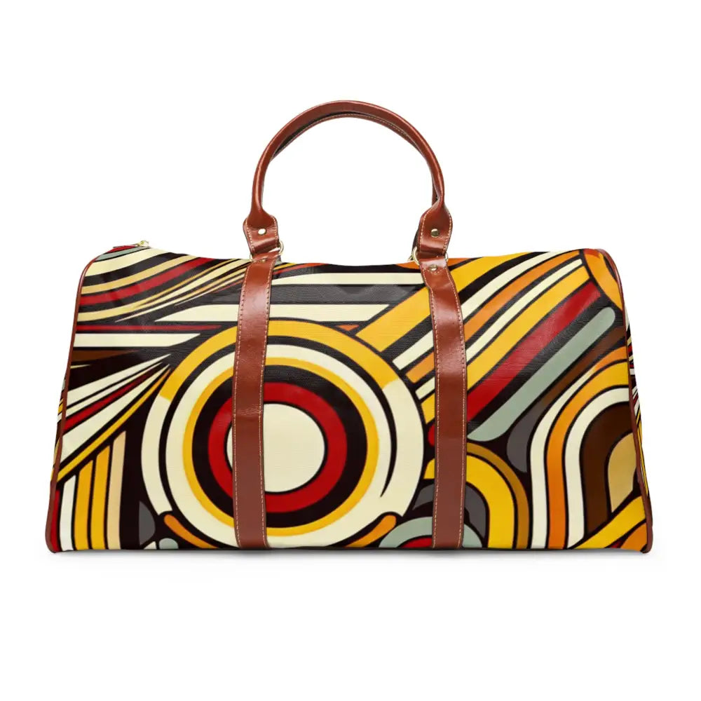Retro Travel Bag with 1970s Geometric Pattern 20’’ x 12’’