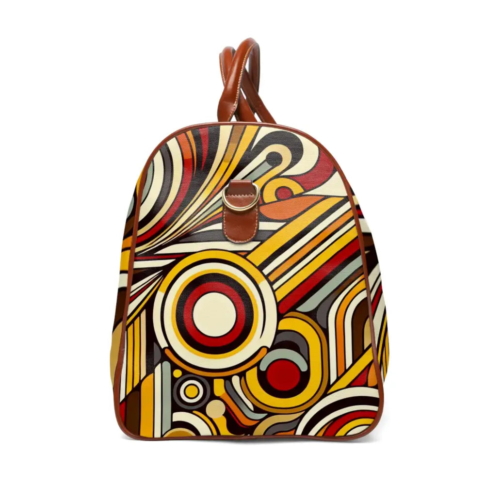 Retro Travel Bag with 1970s Geometric Pattern 20’’ x 12’’
