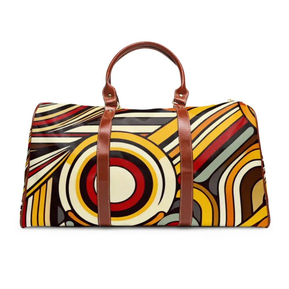 Retro Travel Bag with 1970s Geometric Pattern 20’’ x 12’’