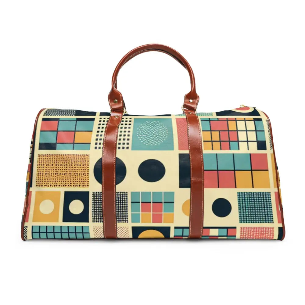 Retro Travel Bag with 60s Geometric Pattern 20’’ x 12’’