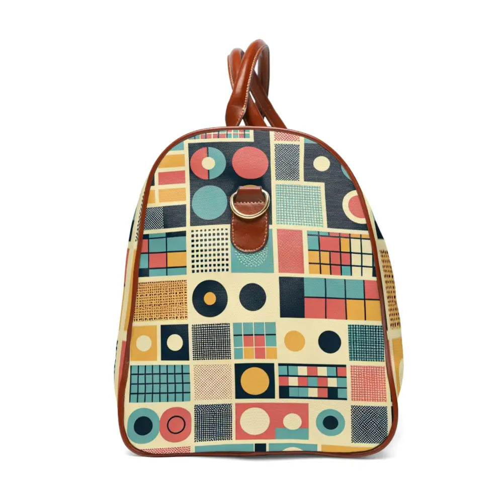 Retro Travel Bag with 60s Geometric Pattern 20’’ x 12’’